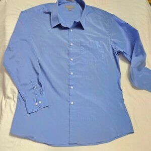 Protocol Men's Classic Blue Button-Down Dress Shirt | L
